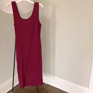 Burgundy Midi body-con dress